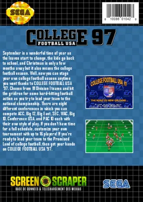 College Football USA 97 (USA) box cover back